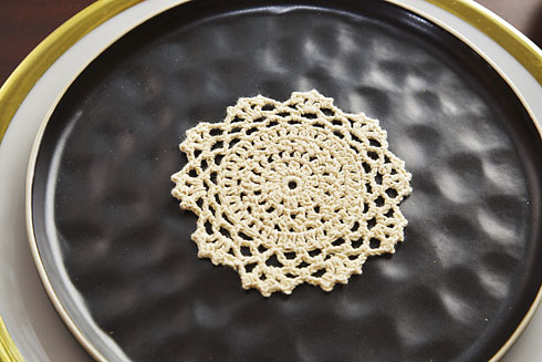 Wheat color Crochet Round Doilies. 4"x4" Round Crcohet. 12pieces